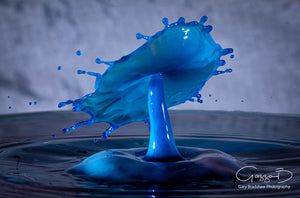 Water Drops Colliding - Blue 2